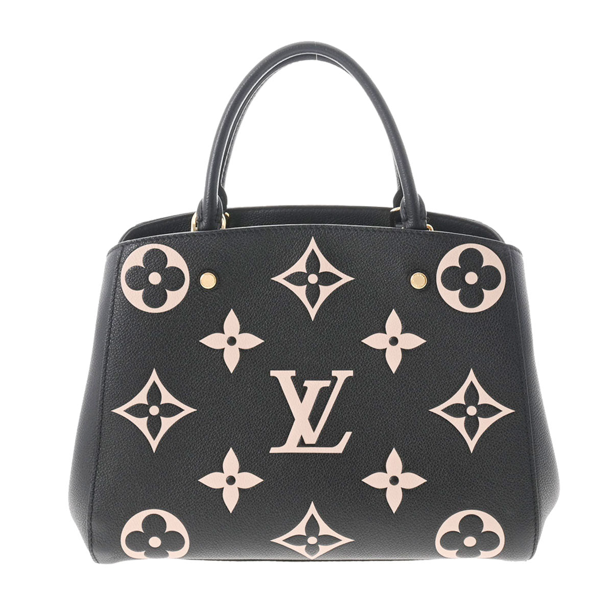 LOUIS VUITTON ルイヴィトン モノグラムアンプラント モンテーニュMM ノワール/ベージュ M45499 レディース レザー 2WAYバッグ Aランク 中古 