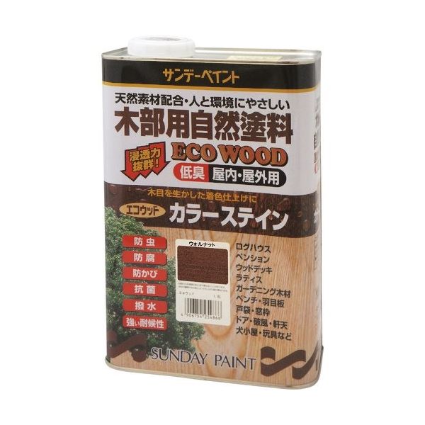 サンデーペイント エコウッドカラーステイン パイン 1600M 267910 1個 196-3690（直送品）