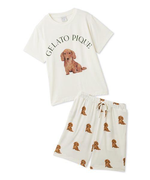 gelato pique Kids＆Baby/【JUNIOR】 DOG柄Tシャツ&ショートパンツセ･･･