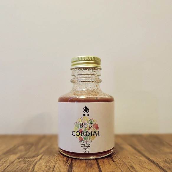 ☆送料無料/数量限定/お試し☆RED CORDIAL mini【りんご 赤パプリカ ローズヒップ＆ハイビスカス】80ml