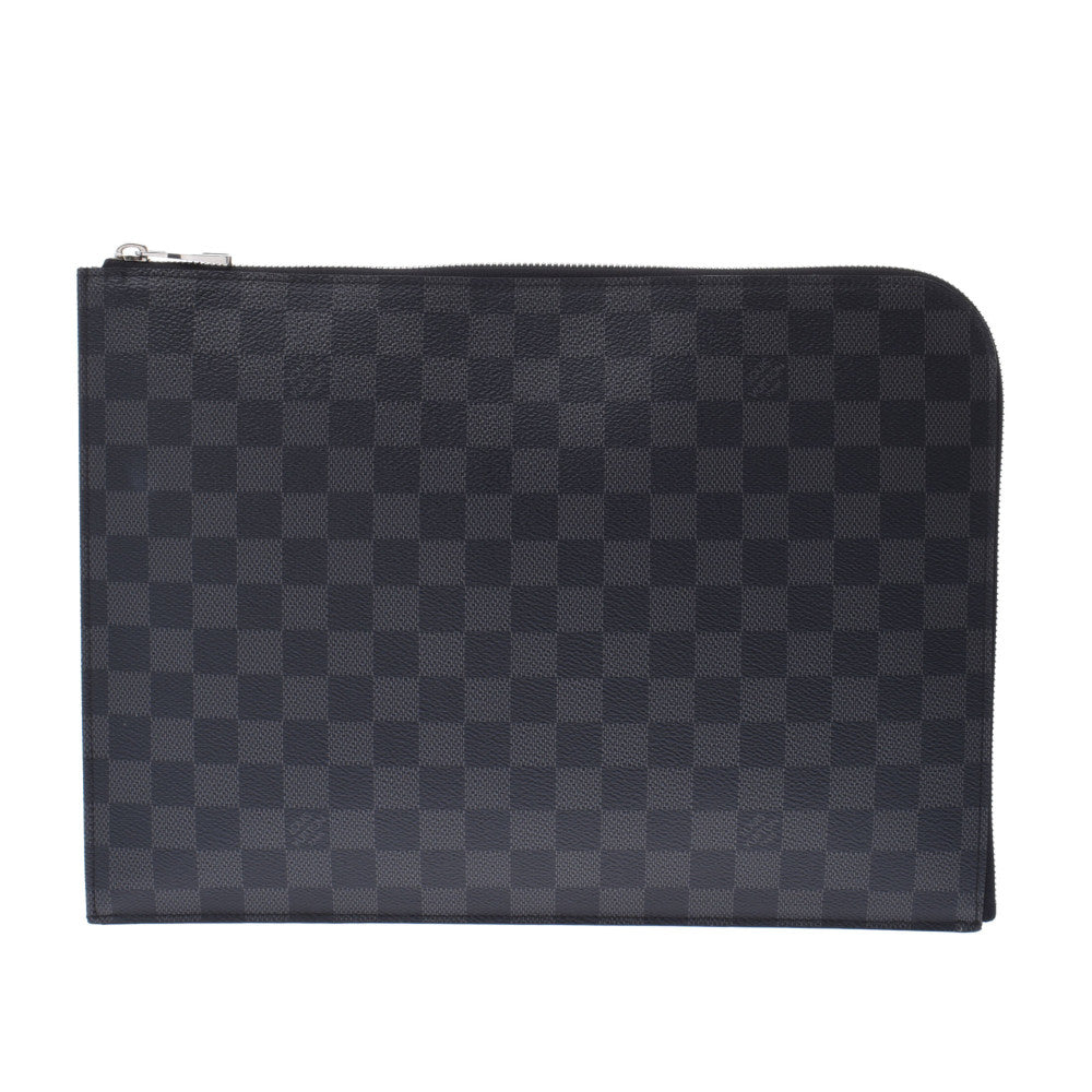 LOUIS VUITTON ルイヴィトン ダミエ グラフィット ポシェットジュール PM 黒/グレー N41502 メンズ ダミエグラフィットキャンバス クラッチバッグ Aランク 中古 