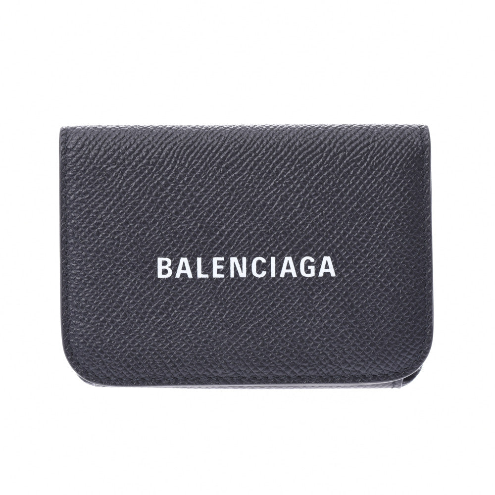 BALENCIAGA バレンシアガ エブリデイ ミニウォレット コンパクトウォレット 黒 593813 ユニセックス カーフ 三つ折り財布 未使用 