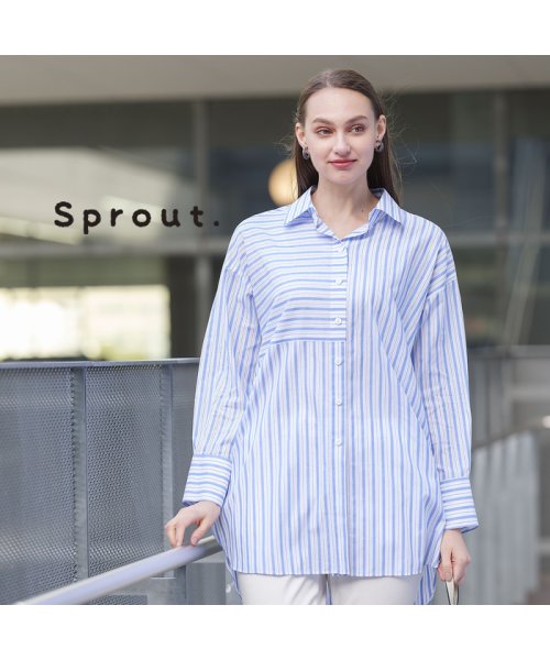 【Sprout.】トルコ製素材　あきはストライプブラウス