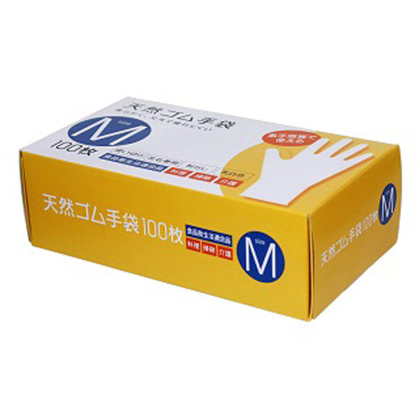 天然ゴム手袋 Ｍ 4904681810490 1箱（2000枚入） 大和物産（直送品）