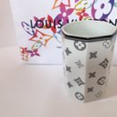 ペン立て　ポーセラーツ　ハンドメイド　陶器