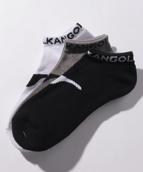 KANGOL / カンゴール　ビッグロゴアンクル丈ソックス3足セット / 靴下 くるぶし 定番 シンプル 父の日 プレゼント ギフト