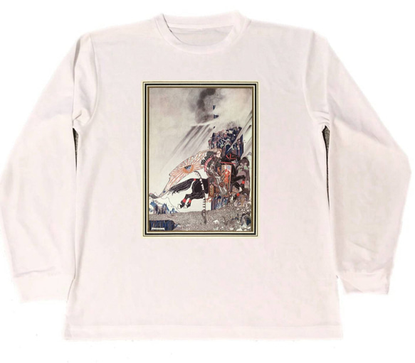 カイ・ニールセン　ドライ　Tシャツ　名画　イラスト　絵画　ファンタジー　グッズ　4　馬　乗馬　競馬　　ロング　ロンT　長