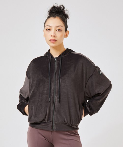 【alo】Velour Glimmer Full Zip Hdie ベロアグリマーフルジップパーカー