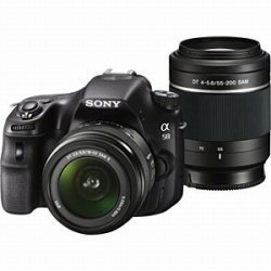 SONY ミラーレス一眼 α58 ダブルズームレンズキット DT 18-55mm F3.5-5.6 SAM ＩＩ＋DT 55-200mm F4-5.6 SAM付属【中古品】