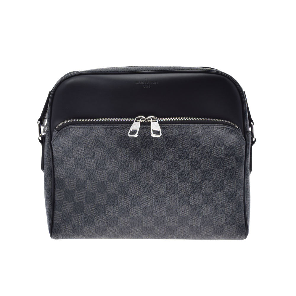 LOUIS VUITTON ルイヴィトン ダミエ グラフィット デイトンPM 黒/グレー N41408 メンズ ダミエグラフィットキャンバス ショルダーバッグ ABランク 中古 