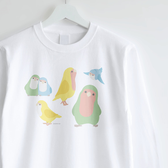 長袖Tシャツ（Simple / コザクラインコ）