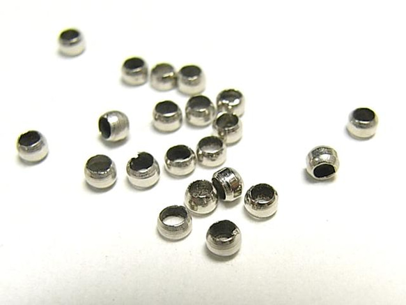 かしめ玉 （つぶし玉） アクセサリーパーツ ロジウム 約2mm (約1000個入り) カシメ玉 6000231