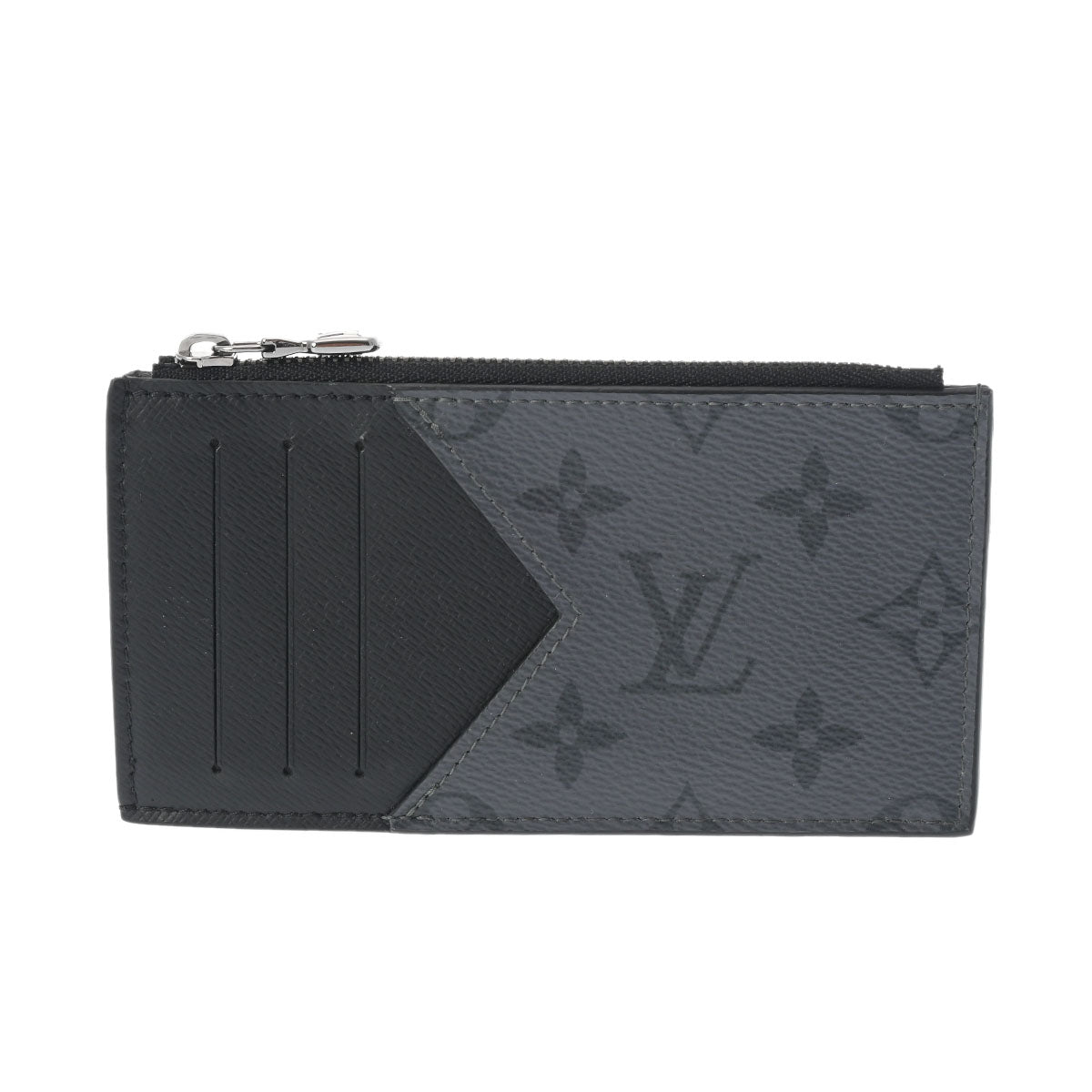 LOUIS VUITTON ルイヴィトン モノグラムエクリプス コインカードホルダー 黒/グレー M69533 メンズ モノグラムキャンバス コインケース Aランク 中古 