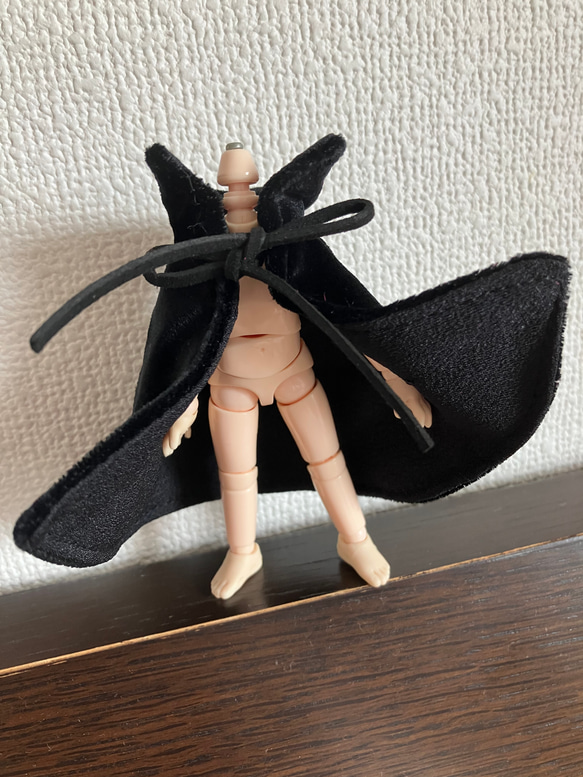 オビツ11 ベルベットのマント　black