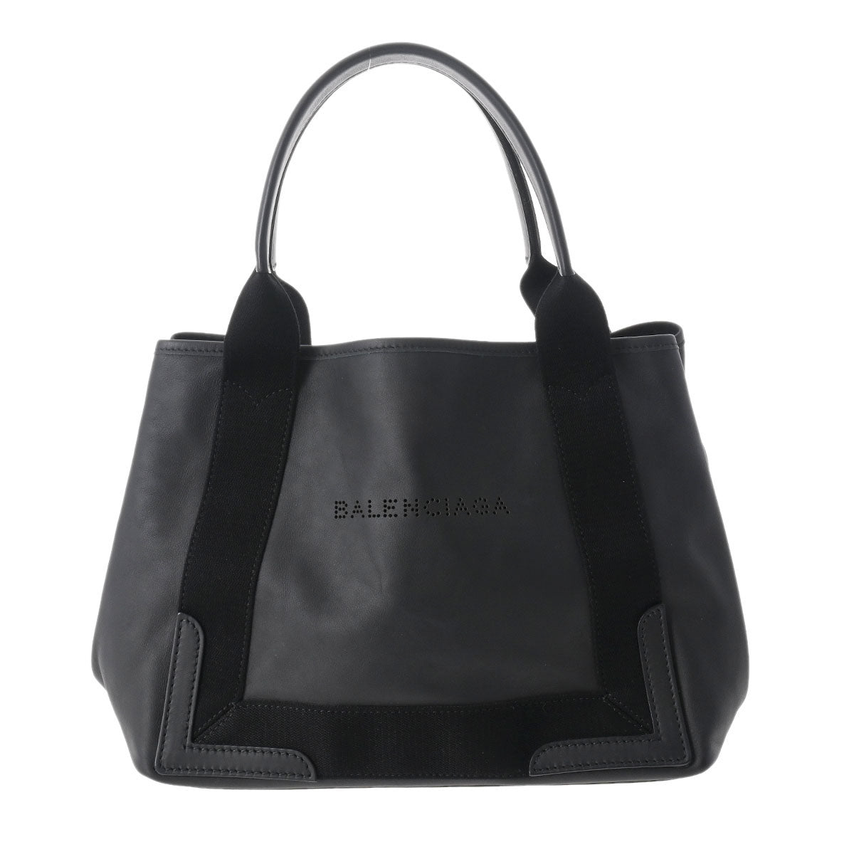 BALENCIAGA バレンシアガ ネイビーカバス S ブラック シルバー金具 339933 ユニセックス レザー ハンドバッグ Aランク 中古 