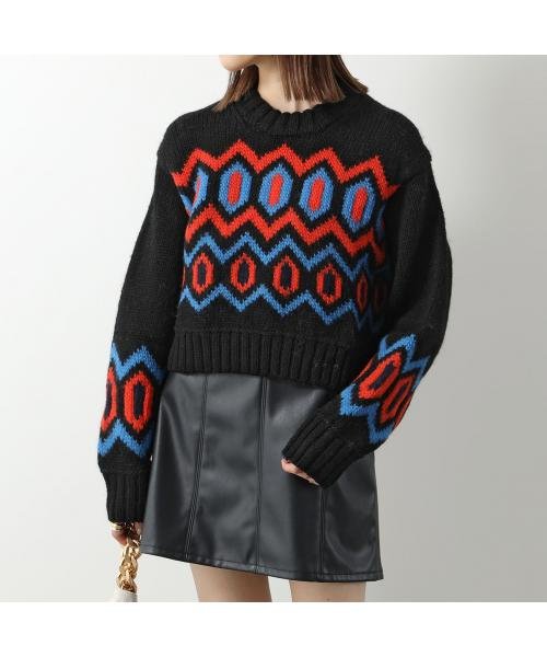 GANNI セーター Chunky Graphic Wool Cropped K2011 K2042 2633