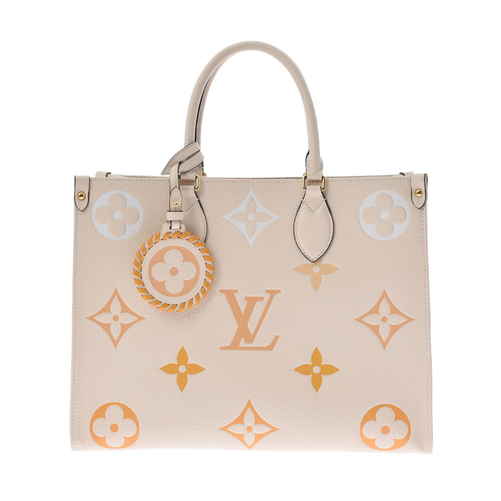 LOUIS VUITTON ルイヴィトン モノグラム アンプラント オンザゴーMM 2WAY ベージュ/イエロー M45717 ユニセックス レザー トートバッグ Aランク 中古 