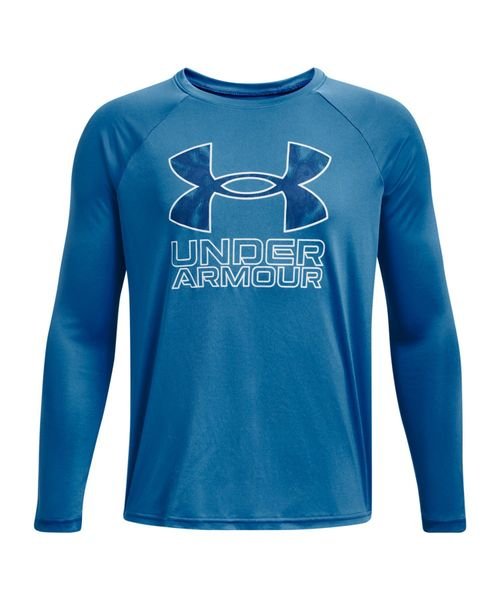 UA TECH HYBRID PRINT FILL LONG SLEEVE T－SHIRT