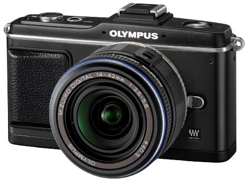 OLYMPUS マイクロ一眼 PEN E-P2 レンズキット ブラック E-P2LKIT-BLK【中古品】