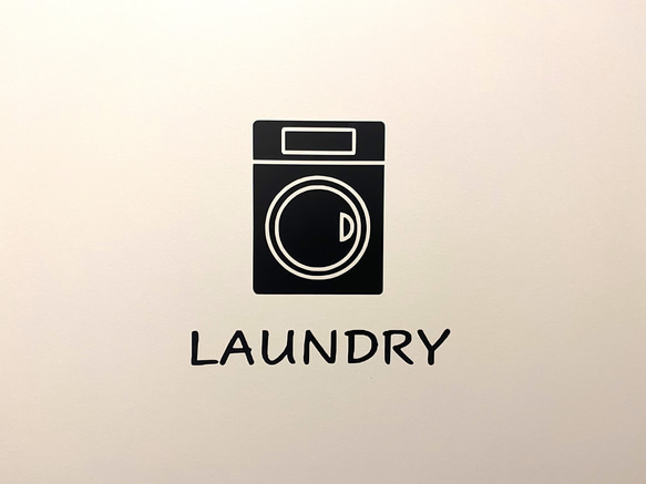 【ドアステッカー】LAUNDRY ドアサインステッカー 再剥離可！カラー:黒/白/金/銀 ランドリールーム