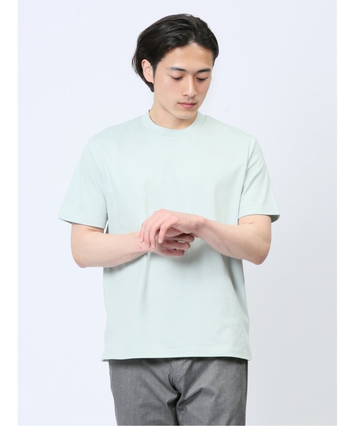 エムエフエディトリアル/【DRESS T－SHIRT】綿ストレッチ クルーネック半袖Tシャツ メン･･･