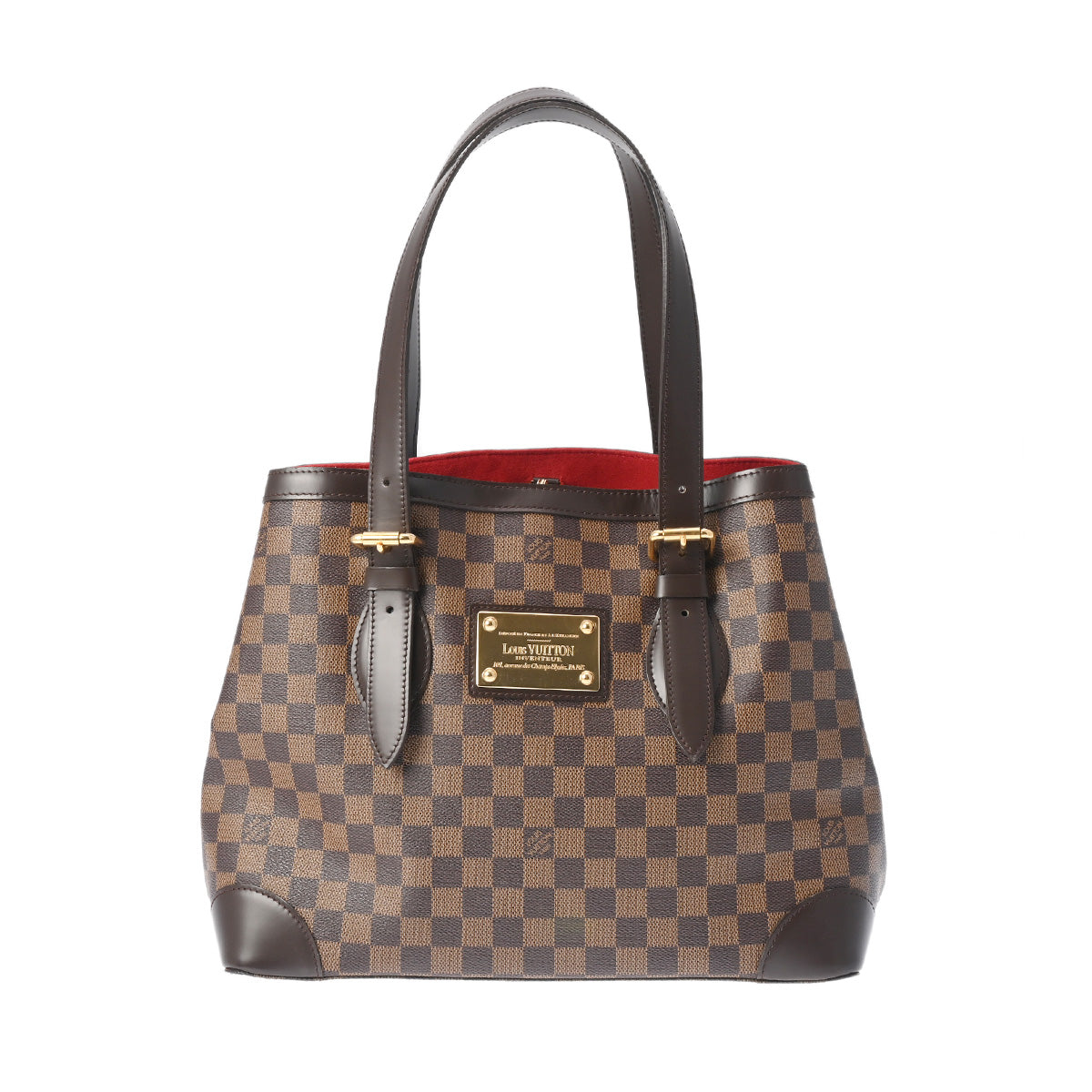 LOUIS VUITTON ルイヴィトン ダミエ ハムステッドMM ブラウン N51204 レディース ダミエキャンバス ハンドバッグ Aランク 中古 