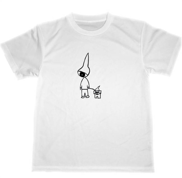 犬の散歩　ドライ　Tシャツ　TUGE9999　オリジナル　　切り絵　モンスター　犬　グッズ