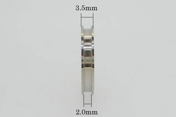 ハンドメイド素材 316Lサージカルステンレス ステンレスカラー 指輪(リング）幅3.5mm 内径18mm(16号)