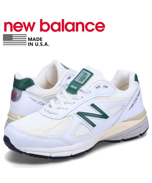 ニューバランス new balance 990 スニーカー メンズ Dワイズ MADE IN USA ホワイト 白 U990TC4