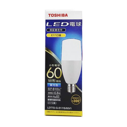 東芝 LDT7D-G-E17／S／60V1 LED電球 E17 60W相当 昼光色 T形