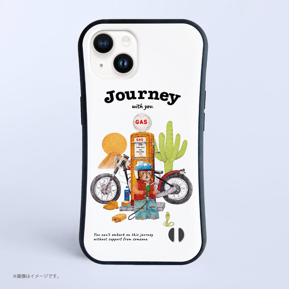 「Journey with you 砂漠のバイカー」耐衝撃グリップiPhoneケース