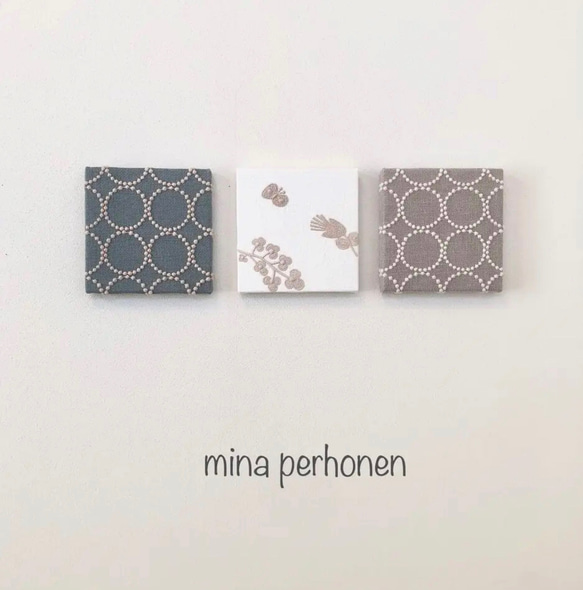 mina perhonen  ミナペルホネン  ファブリックパネル 3点セット ハンドメイド