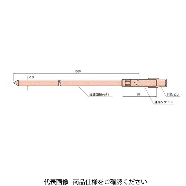 日動電工 メッキアース棒 14×1500 M1415J 1セット(10本)（直送品）