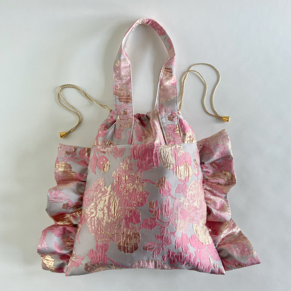 floral drawstring bag (pink)