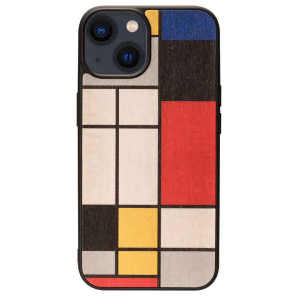 Man & Wood iPhone 14 Plus用天然木ケース Mondrian Wood I23641I14M