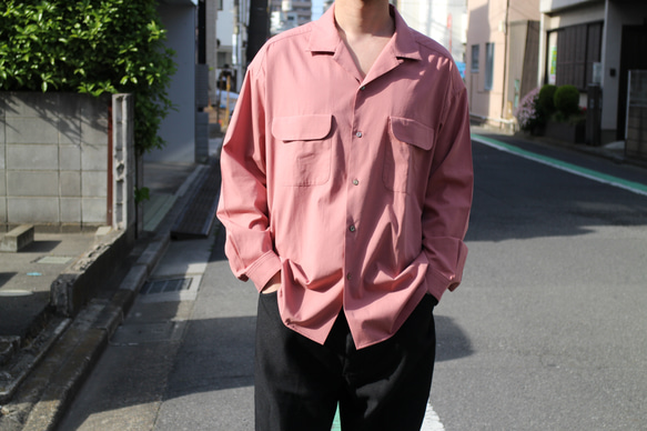 open collar box shirts dusty pink/ オープンカラーシャツ　ダスティーピンク