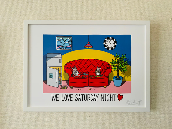 フレーム付きアート「WE LOVE SATURDAY NIGHT」A3カラー