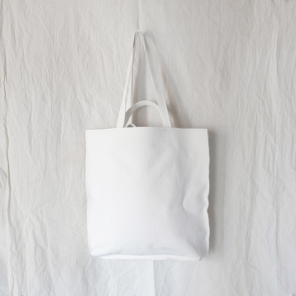 ＜即納＞Double handle leather tote（Bianco）/カンガルー革/ユニセックス/T078