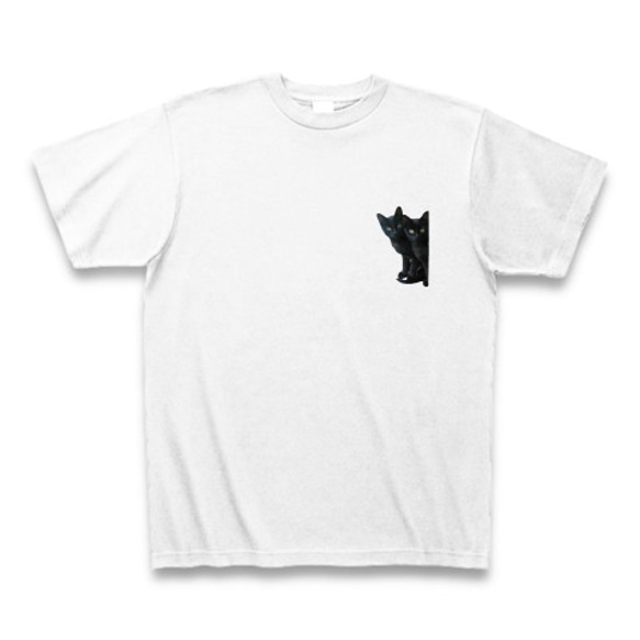 黒猫は見た２ワンポイントバージョーン｜Tシャツ｜ホワイト