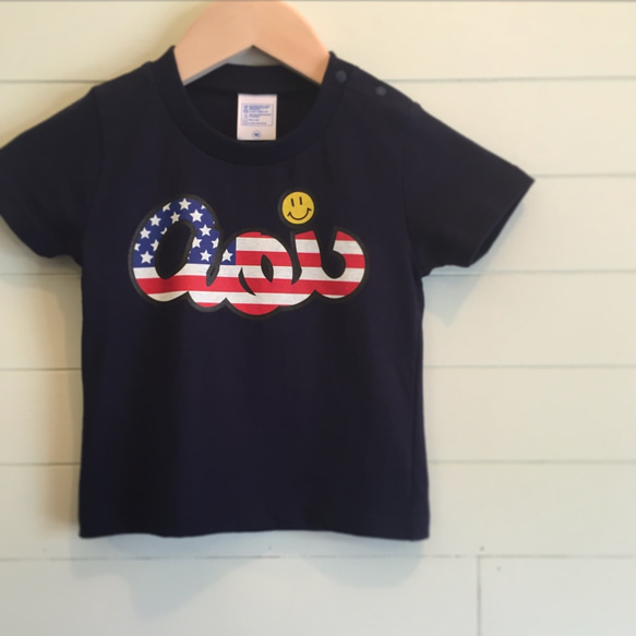 ネームオーダーTシャツ - Stars And Stripes／ネイビー