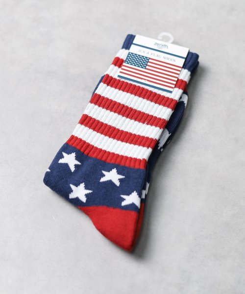 【EX】【EXP－43003， EXP－43004】【ZENITH】USA FLAG SOCKS