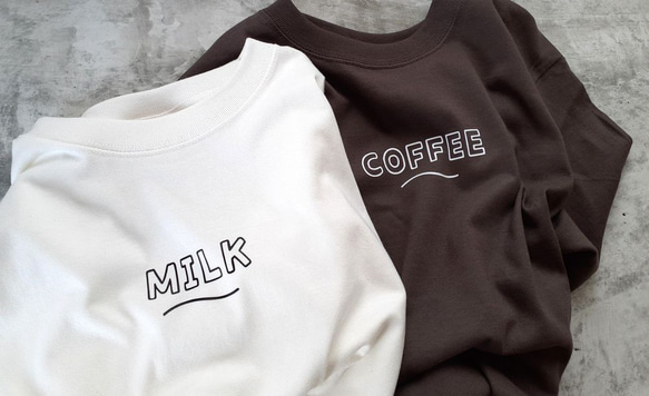 MILK COFFEE Tシャツ ユニセックス ペアコーデ ギフト オーバーサイズ