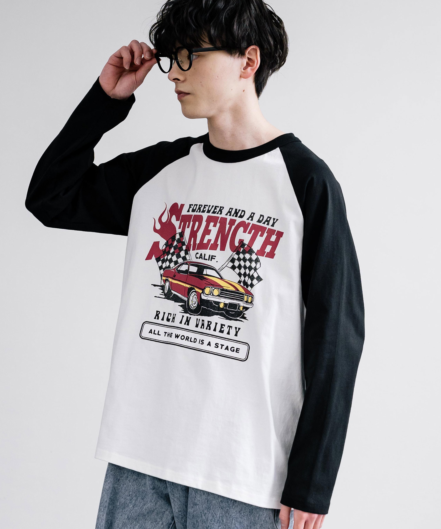 ロッキーモンロー/ロンT ラグラン 長袖 メンズ レディース カットソー Tシャツ プリント カレ･･･