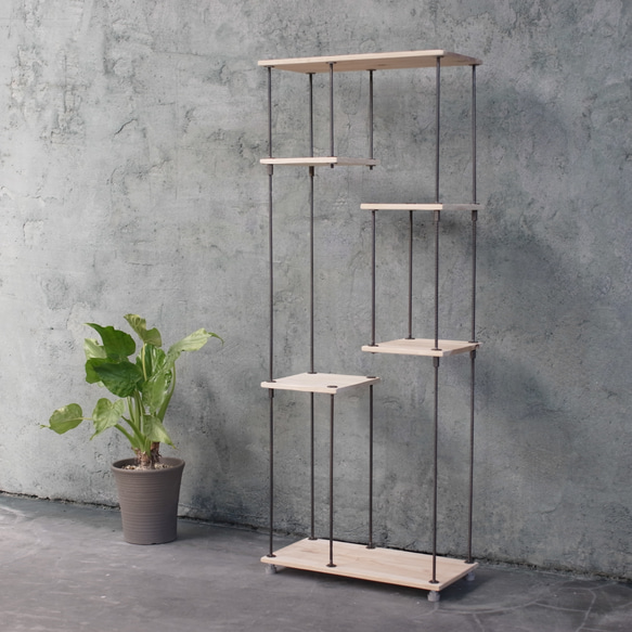 SALE10%off【即納＆送料無料】wood iron shelf 1190*450*225〈ナチュラル色〉