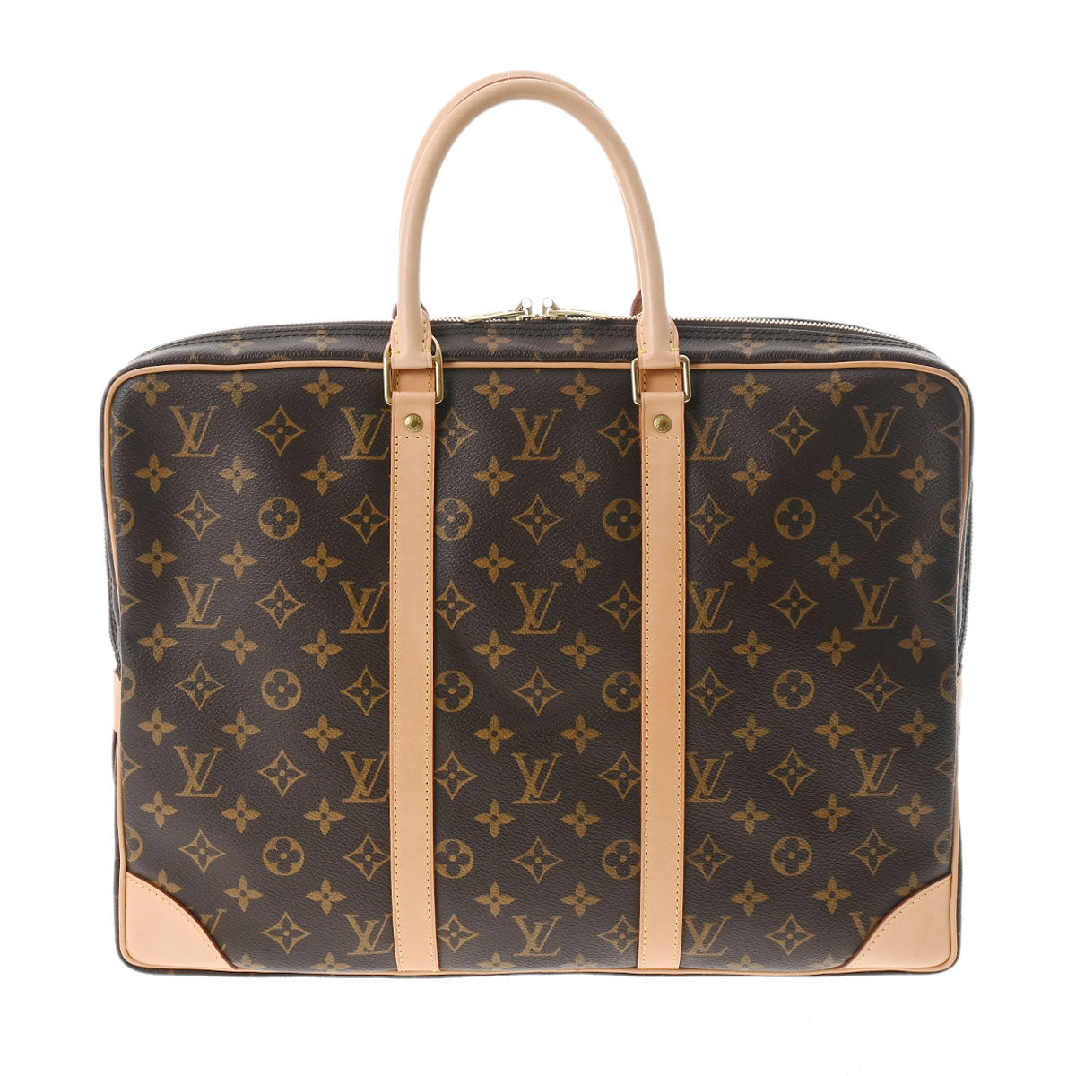 LOUIS VUITTON ルイヴィトン モノグラム ポルトドキュマン ヴォワヤージュ ブラウン M53361 メンズ モノグラムキャンバス ビジネスバッグ Aランク 中古 