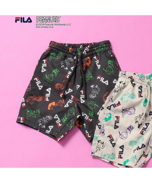 WEB限定 PEANUTS×FILA(フィラ)コラボ　総柄ハーフパンツ