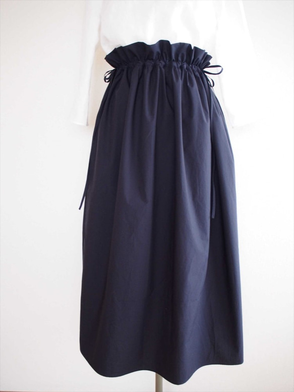 drawstring skirt,navy