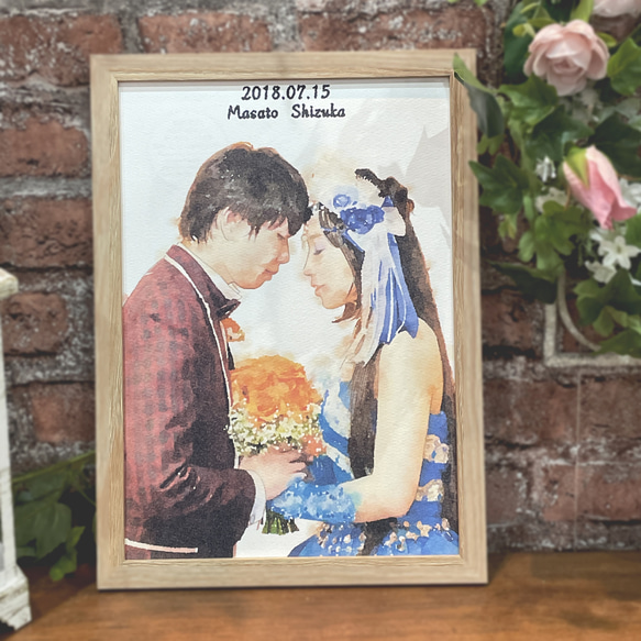 ウェルカムボード　似顔絵　水彩　結婚式　記念日　ウェディング