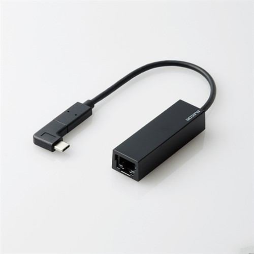 【台数限定】エレコム EDC-GUC3L-B L字コネクタ付き USB3.1 ギガビットLANアダプター ブラック