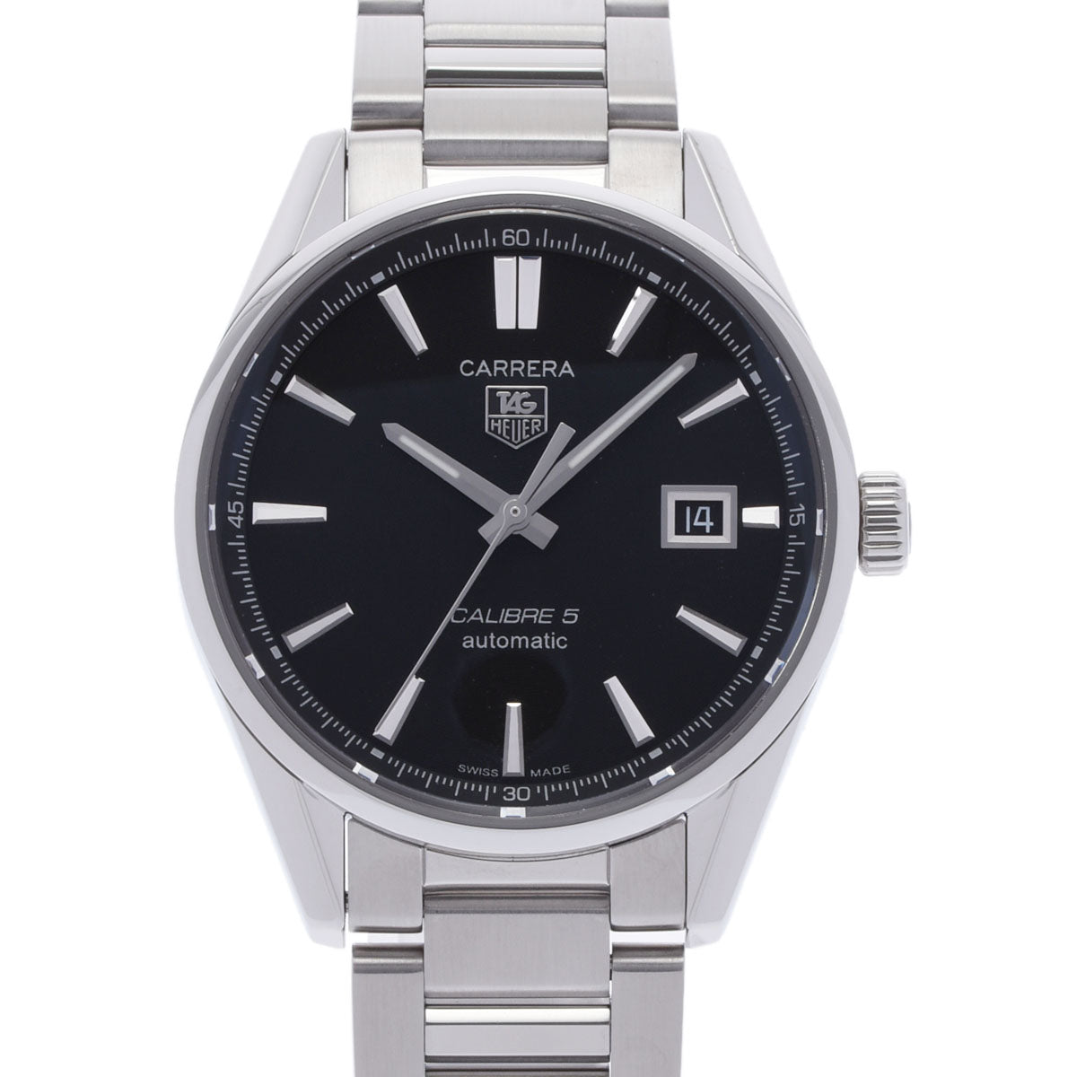 TAG HEUER タグホイヤー カレラ キャリバー5 WAR211A.BA0782 メンズ SS 腕時計 自動巻き 黒文字盤 Aランク 中古 